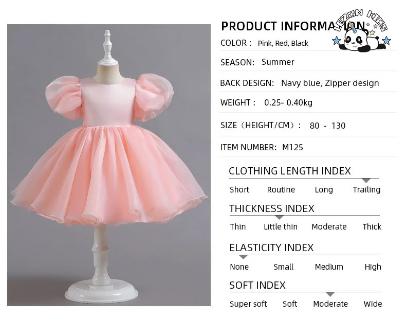 LEZONKIDS - Wholesale High Quality Dot Lace Red Cascading Ruffled Knee Length Flower Girl Dresses for Wedding